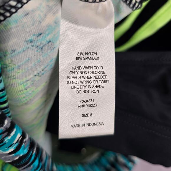 BCG Green Padded Sports Bra Swimwear Tankini Drape Back Tank Top Medium M 8 - Picture 7 of 8